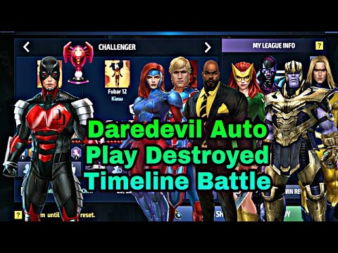 Daredevil Auto Play Destroyed Timeline Battle With Ctp Of Destruction - Marvel Future Fight