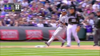 Marcador: Pura acción del juego Padres vs Rockies