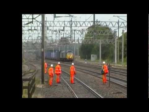 DRS Class 57s, 57003 & 57007, 4M34 Passing Rugeley Trent Valley (29th August 2012)