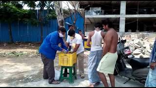 Covid 19 - VT Vanasthalipuram distributed satvik food to 386 construction labor