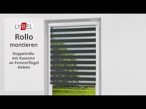 LYSEL - Doppelrollo mit Kassette am Fensterflügel kleben
