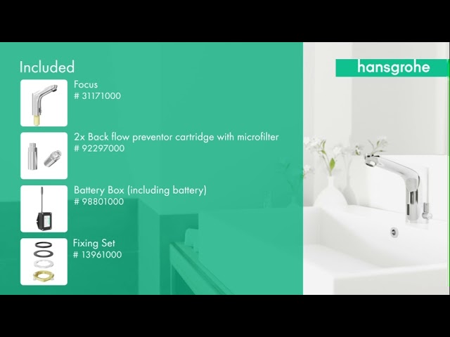 خلاط مغسلة كروم الكتروني بطارية فوكس 130 هانس جروه...