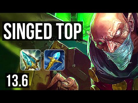 SINGED vs MAOKAI (TOP) | 2/0/5, Rank 6 Singed, 800+ games, 900K mastery | KR Grandmaster | 13.6