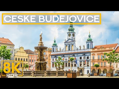 8K HDR České Budějovice - Poklidný městský život v okouzlující české destinaci se skutečnými zvuky