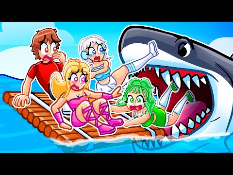 Stranded on a Raft with 3 CRAZY FAN GIRLS...