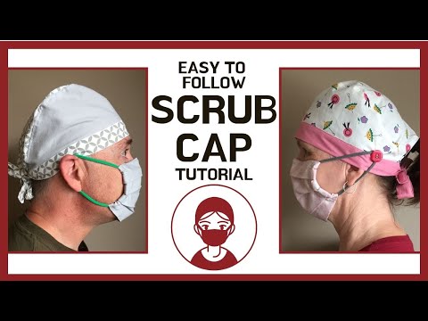 Scrub Cap with Ties for Men or Women!!!  FREE PRINTABLE PATTERN!!!