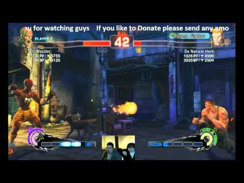 SSF4AE2012 Playing Against EG_Floe On Justin Wong's Stream