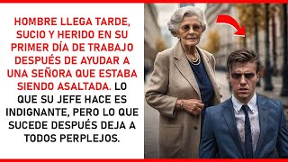Hombre llega tarde y herido al trabajo tras ayudar a una señora asaltada. Lo que sigue sorprende.