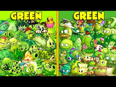 All GREEN Plants in International Vs China Version - Who Will Win? - PvZ 2 Team Plant Battlez