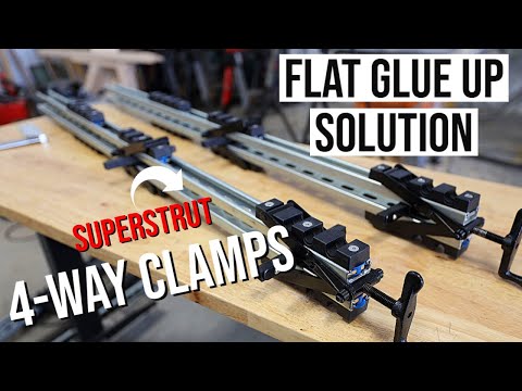 4-way Clamps For Woodworking - Get Flat Panel Glue Ups Using Superstrut