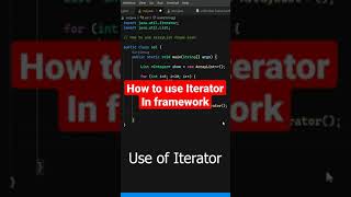 how to use iterator in java framework