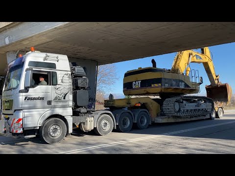 Transporting The Caterpillar 365B Excavator - Fasoulas Heavy Transports