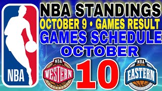 NBA STANDINGS TODAY OCTOBER 9, 2025 | GAMES RESULT | GAMES SCHEDULE October 10, 2025
