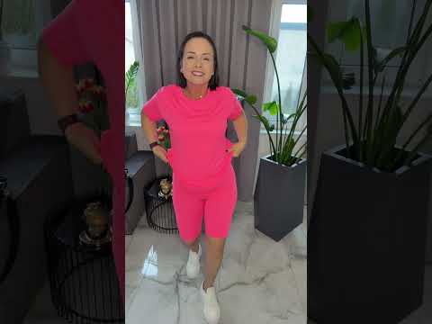 Komplet letni tshirt i kolarki neon koral – miniatura 2 z 12