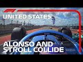 Fernando Alonso And Lance Stroll Collide! | 2022 United States Grand Prix