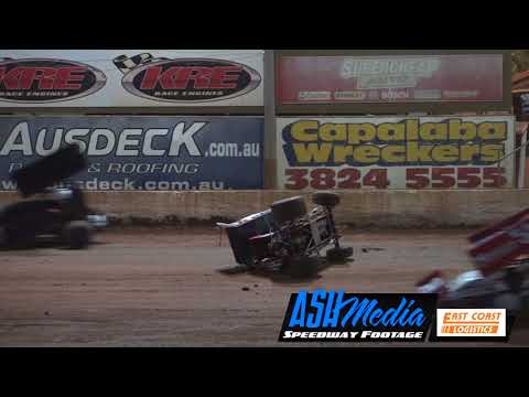 Sprintcars: Kevin Titman Rollover - Archerfield Speedway