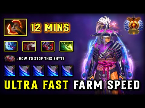 ULTRA FAST FARM SPEED CARRY Anti Mage 12Mins Battle Fury Item | Global Rat & Kill | 7.38 DOTA 2