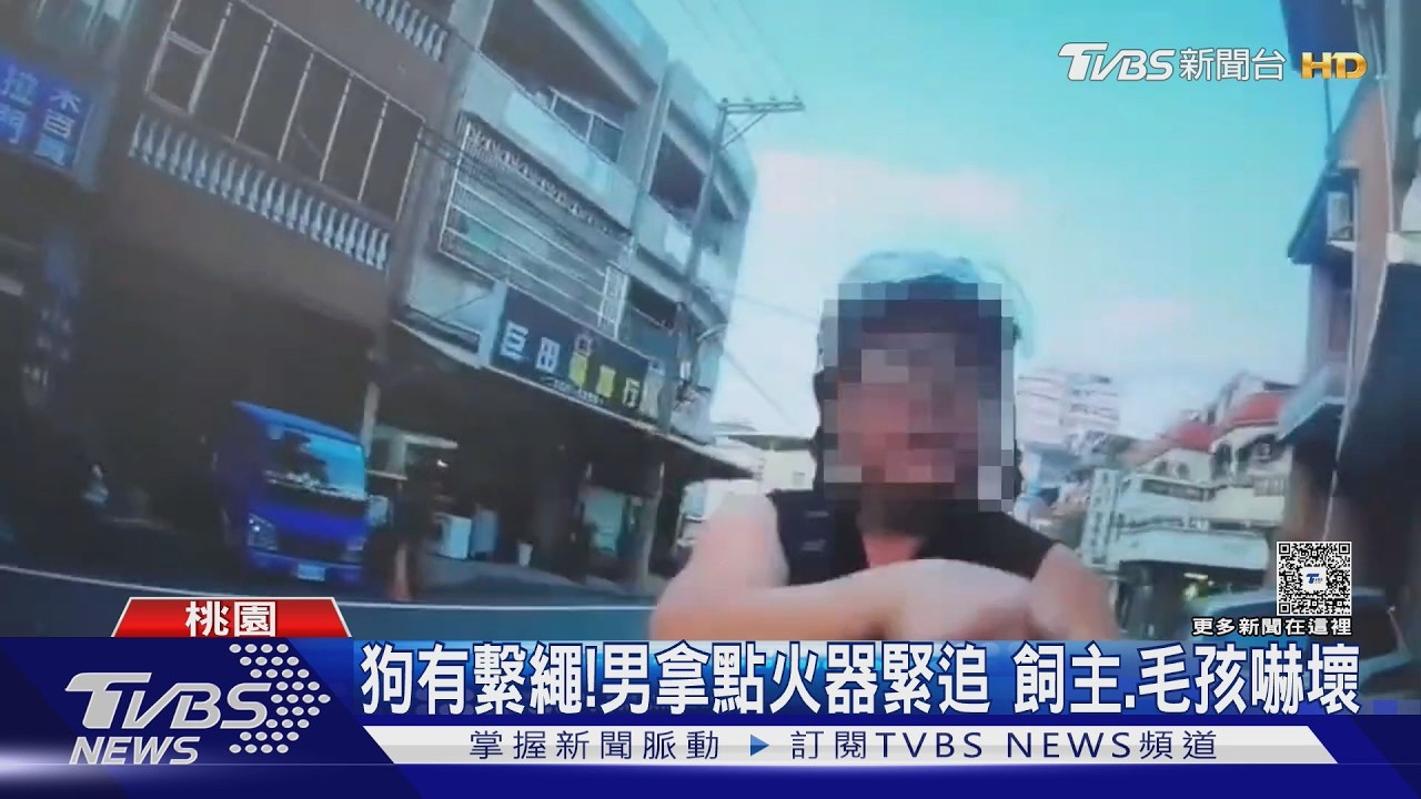 影音/遛狗遭嗆「太大隻」!男持點火器咆哮 飼主嚇逃仍遭騎車緊追