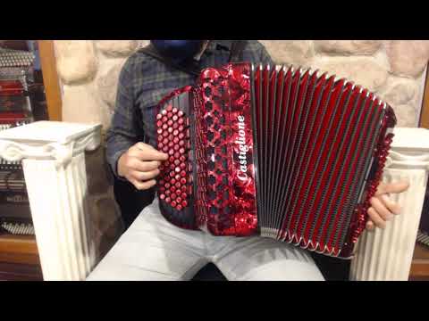 CASTCBACR - Red Castiglione Chomatic Button Accordion C System LMM 66 96 $2999