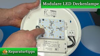 Modulare LED Deckenlampe / Inolight iWD 28 FB -Leuchtmittel und Treiber Tausch.