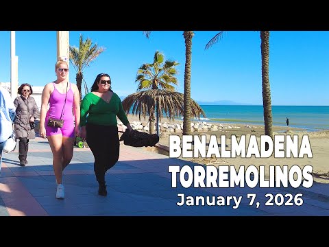 Benalmadena Torremolinos January 7, 2026 Promenade Walk Malaga Costa del Sol Spain [4K]
