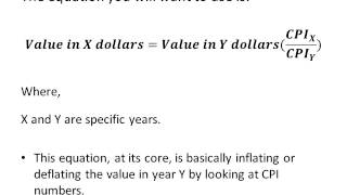 Macroeconomics Help: Using CPI Values to Adjust for Inflation
