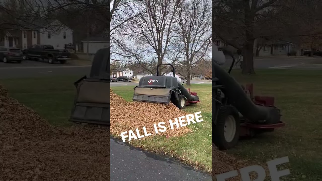 Fall is here, and we're putting the Exmark Quick Dump System to work