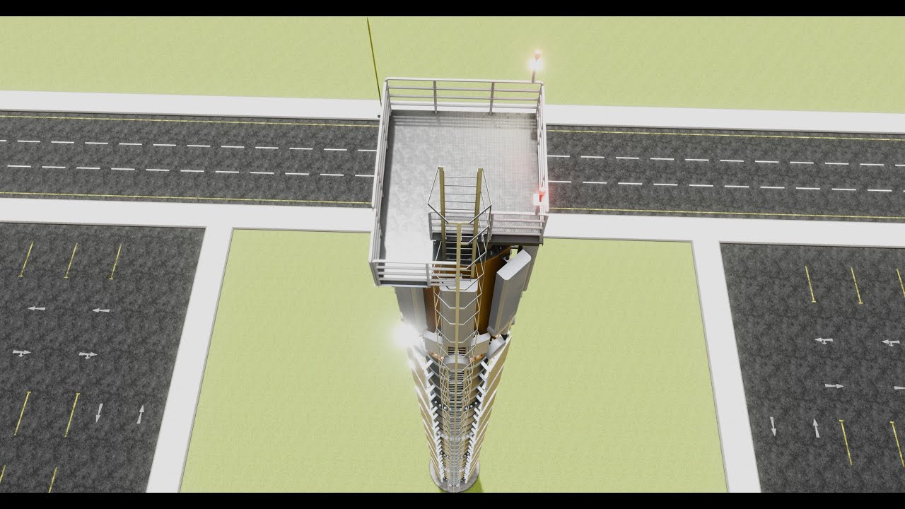 GSM and Solar Tower 3D Model