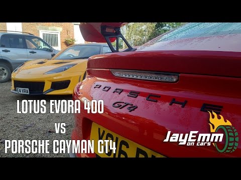 Lotus Evora 400 vs Porsche Cayman GT4 - Pork and Cheese?