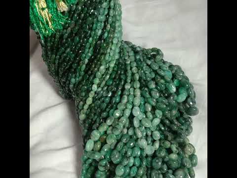 Emerald Oval Mani Beads