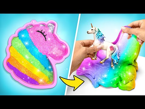 Glitzernder Regenbogen-Einhorn-Mix | TOLLSTE BASTELEIEN 🦄✨