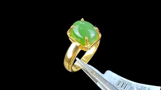 Nhẫn Nữ Đá Ngọc Bích Tự Nhiên Myanmar Tài Lộc Xanh Lá 05 Kiểm Định