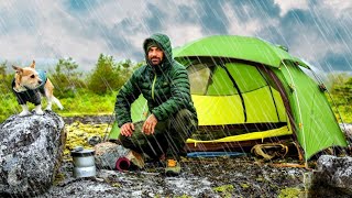 Camping In Thunder Storm And Heavy Rain