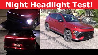 2024 Hyundai Kona Headlight Test and Night Drive