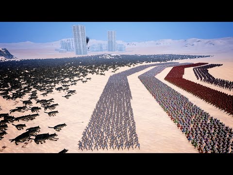 Extinct Giant Dire Wolf vs Ancient Army - Ultimate Epic Battle Simulator