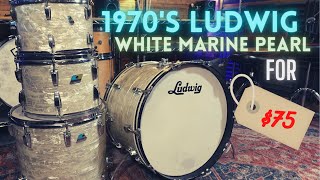 Video thumbnail for 70s Ludwig White Marine Pearl for $75.00 (Restoration & Demo) by Mike Malone