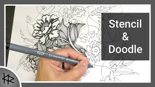 INK DRAWING start with stencils - Fun & Easy Doodle Idea!  - zentangle inspired floral abstract - 13