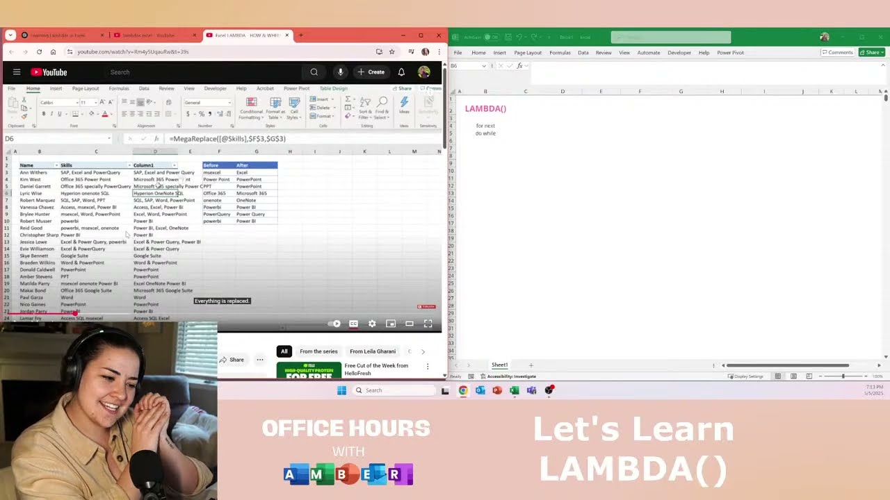 5x1 - Learning Basics of =LAMBDA() (bad audio lag)
