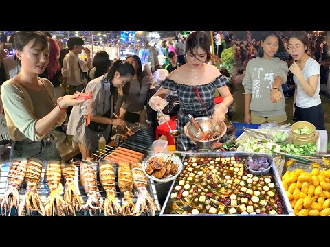 Wonderful Phnom Penh at Night - Exploring Cambodian Delicious Street Food Compilation at Walk Street
