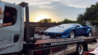 The whole process of towing a Lamborghini Countach