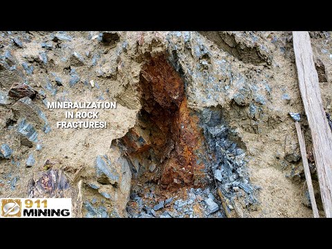 Mineral Filling Fractures In Phyllite Rock!