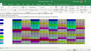 VBA RGB color array and format each cell with unique color - Excel Cell by Cell