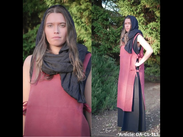 Vídeo relacionado con BPURB Vestido Medieval para Mujeres Larp Vikingo Pirata Traje Renacimiento Manga Larga Túnica Vestido Campesino Bíblica, Beige, XL