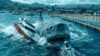 Um tubarão gigante caça turistas! Filme de terror | Filmes completos dublados