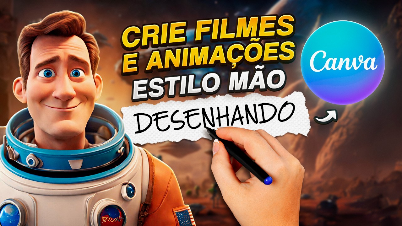 Como Criar VÍDEOS animados com IA estilo MÃO DESENHANDO no Canva online e grátis!