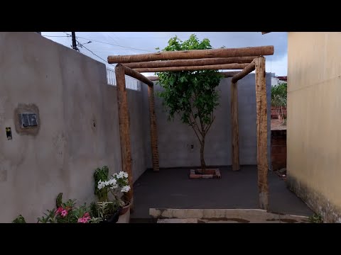 Sem dinheiro com ousadia fiz meu esperado pergolado e ficou lindo veja construção do início ao fim
