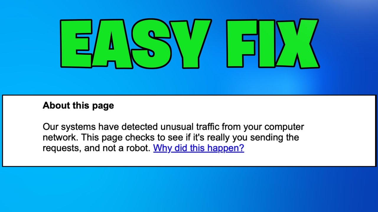 How To Fix Our Systems Have Detected Unusual Traffic from Your Computer Network - NEW 2026✅