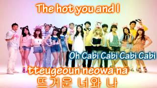 Girls' Generation &amp; 2PM - Cabi Song ~ Lyrics on screen [Eng. || Rom. || Han.]