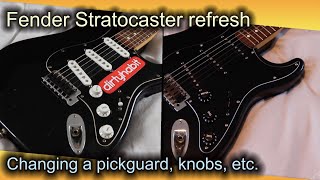 Video thumbnail for Changing the pickguard, pickup covers and backplate of a Fender Stratocaster by Approximations