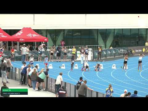 Girls U12 100m Heat 5: 2022-23 State Combined Events Championships - Sunday